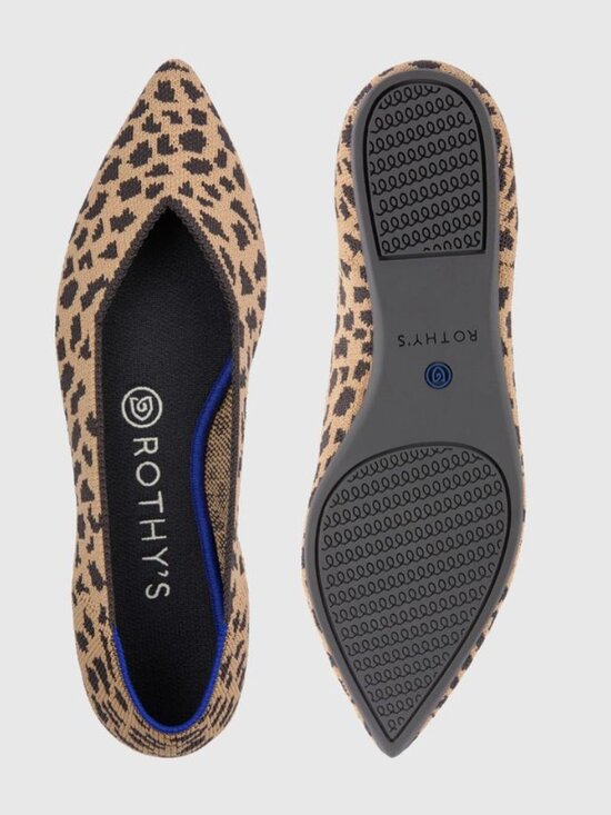 Rothy's Shoes - Rothy’s The Point Big Cat Leopard Print Pointed Toe Flats (Fits like 7.5)